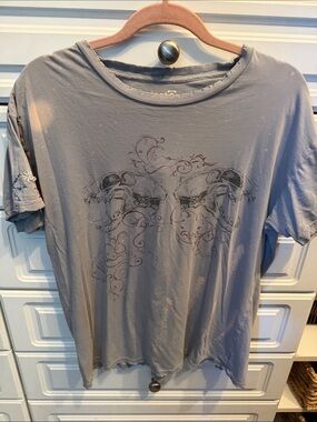 Vintage Fabulous Project E Grey Graphic Skull Tee